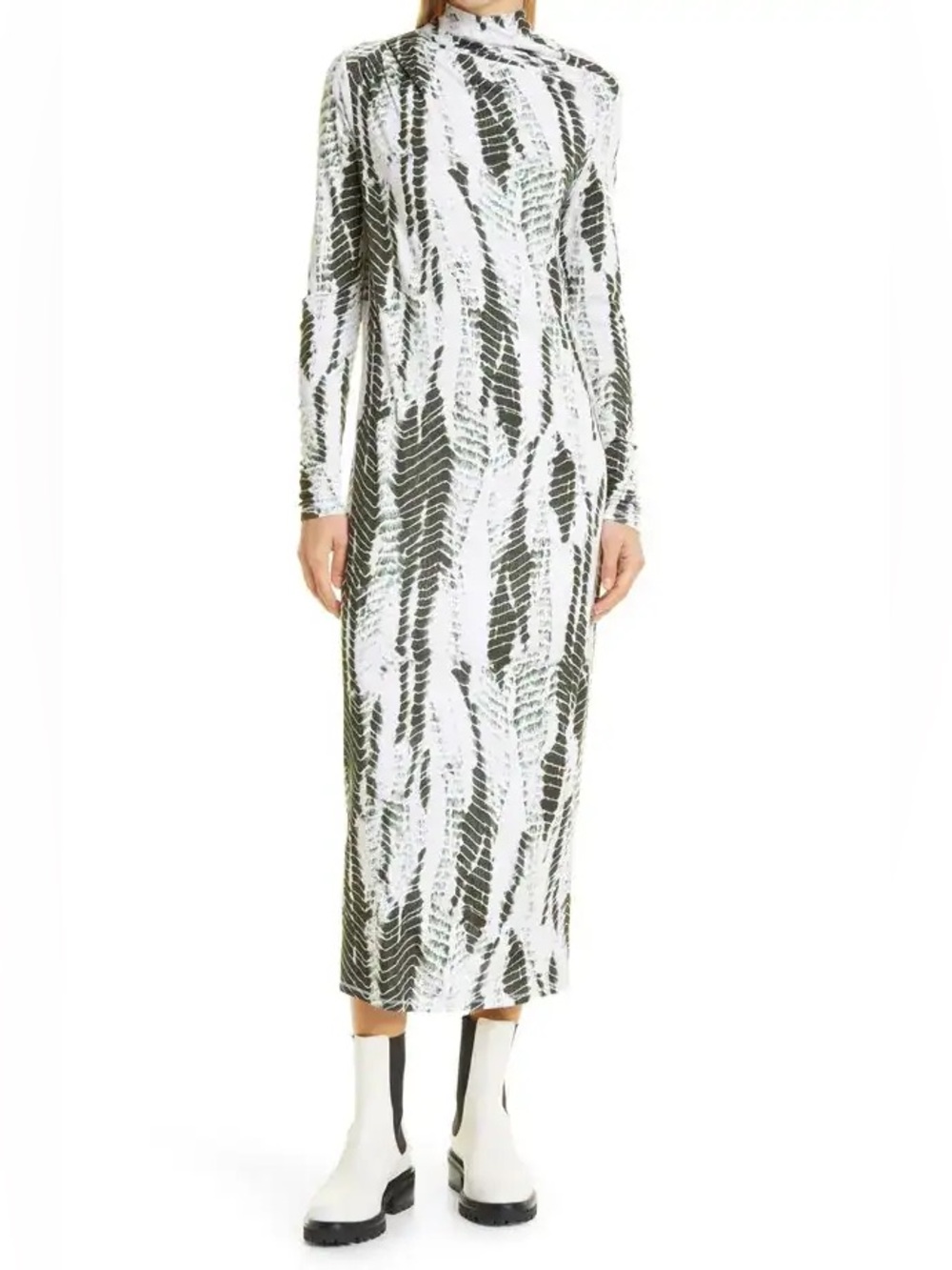 Ted Baker Long Sleeve snake Printed Midi Dress